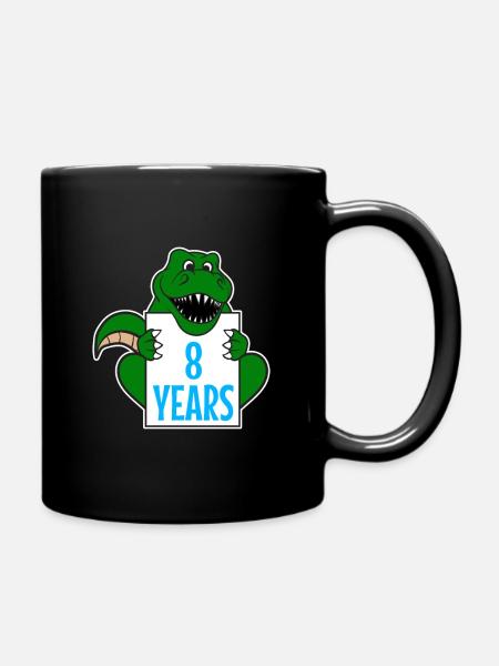 8 Jahre Geburtstagsgeschenk 8 Jahre - Tasse einfarbig - Schwarz