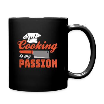 Kochen Spruch Geschenk - Tasse einfarbig - Schwarz - Rechts
