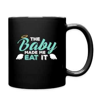 Schwangerschaft Schwanger Baby Geburt Geschenk - Tasse einfarbig - Schwarz - Rechts