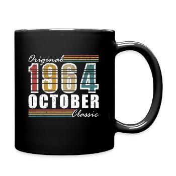 October 1964 - Geburtstag im Oktober 1964 - Tasse einfarbig - Schwarz - Rechts