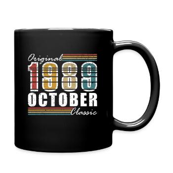 October 1989 Birthday in October - October 1989 - Full Colour Mug - black - Right
