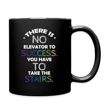 Success Motivation Quote Success - Stairs - Full Colour Mug - black - Right