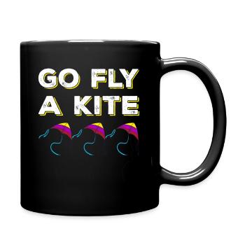 Kite flying - Full Colour Mug - black - Right