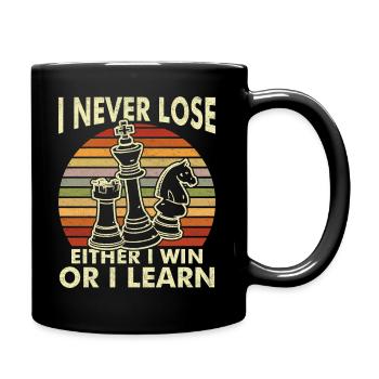 Schachspieler / Lustiges Schach Geschenk - Tasse einfarbig - Schwarz - Rechts