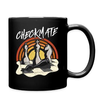 Schach Spruch lustig - Schachmatt Checkmate - Tasse einfarbig - Schwarz - Rechts