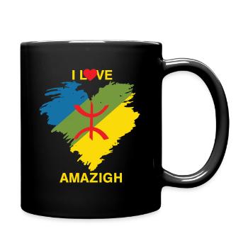 I LOVE AMAZIGH DANS MON COEUR KABYLE ET FIERE - Mug uni - noir - Droite