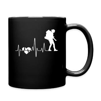 Backpacking Backpacking Heartbeat - Full Colour Mug - black - Right