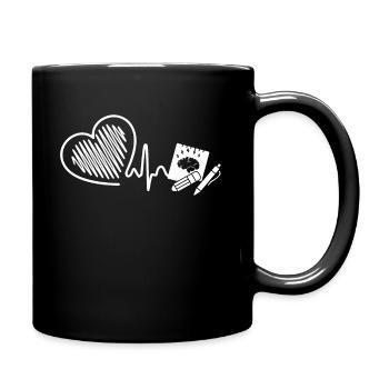 High School Teacher High School Teacher Heartbeat - Full Colour Mug - black - Right