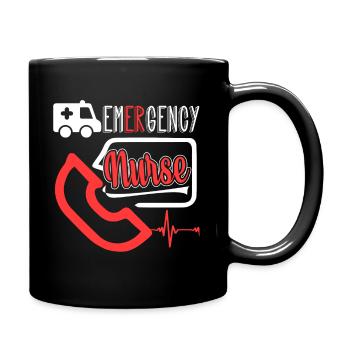 Proud To Be An Emergency Nurse - Full Colour Mug - black - Right