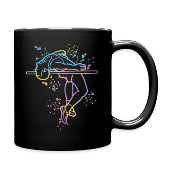 Hochspringer Wasserfarben Hochsprung - Tasse einfarbig - Schwarz - Rechts