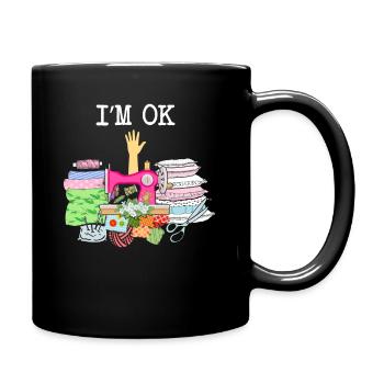 Couture, couture, couture, courtepointe - Mug uni - noir - Droite