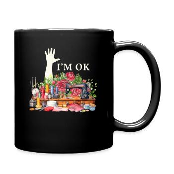 Couture, couture, couture, courtepointe - Mug uni - noir - Droite