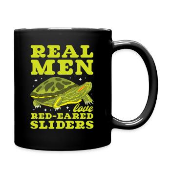 Real Men Love Red-Eared Sliders Land Turtle - Full Colour Mug - black - Right