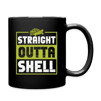 Straight Outta Shell Sea Turtle Red-Eared Slider - Full Colour Mug - black - Right