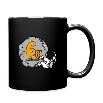 6. Geburtstag Junge - 6 Jahre alt - Ich bin 6 - Tasse einfarbig - Schwarz - Rechts