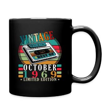 Vintage October 1969 - October 1969 Retro - Full Colour Mug - black - Right