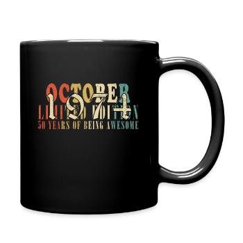 Vintage October 1974 - October 1974 Retro - Full Colour Mug - black - Right