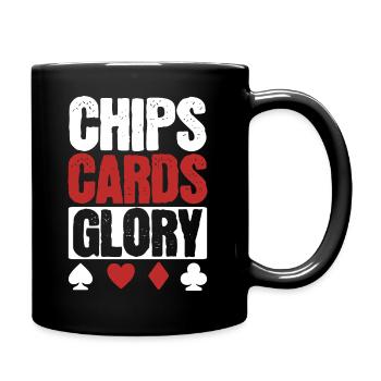 Chips, Cards, Glory Poker Lover - Full Colour Mug - black - Right