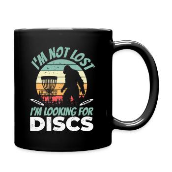 Je ne suis pas perdu Je cherche des disques Disque de golf drôle - Mug uni - noir - Droite