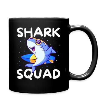 Shark Squad Fun Beach and Surfing Theme - Tasse einfarbig - Schwarz - Rechts
