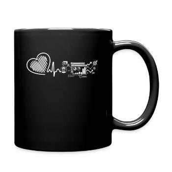 Computer Systems Analyst Heartbeat - Full Colour Mug - black - Right