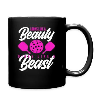 On dirait une beauté, joue comme un animal - Mug uni - noir - Droite