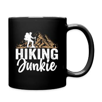 Hiking Junkie Hiking Mountaineering - Full Colour Mug - black - Right