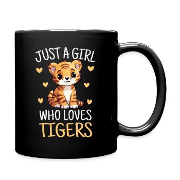 Just a Girl Who Loves Tigers Cute Cub - Full Colour Mug - black - Right