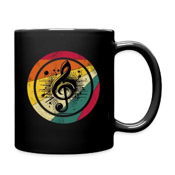 Vintage Music Note Musician Musical Instrument Music - Full Colour Mug - black - Right