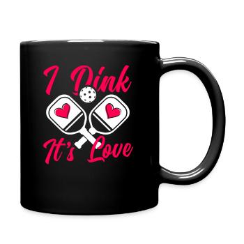 I dink it's love pickleball heart - Full Colour Mug - black - Right