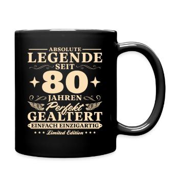 80 Jahre Perfekt Gealtert 80 Geburtstag - Tasse einfarbig - Schwarz - Rechts