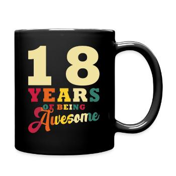Awesome for 18 years - Full Colour Mug - black - Right