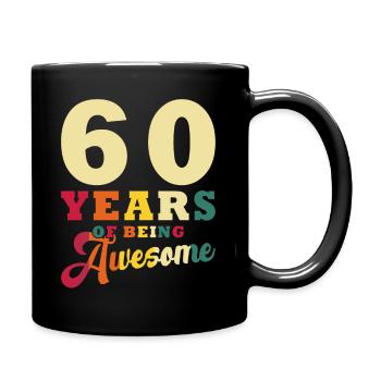 Vintage, 60 Jahre awesome, 60. Geburtstag - Tasse einfarbig - Schwarz - Rechts