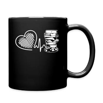 I Love Reading Heartbeat - Full Colour Mug - black - Right
