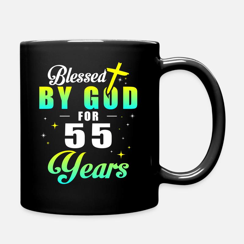 55. Geburtstag Gott 55 Jahren - Tasse einfarbig - Schwarz