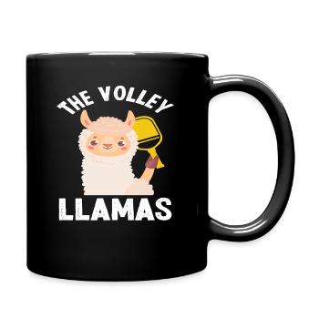 The Volley Llamas Volleyball Funny Llama - Full Colour Mug - black - Right
