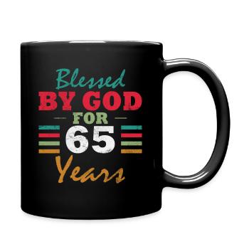 65th Birthday 65 Years Anniversary 65 Number 65 - Full Colour Mug - black - Right