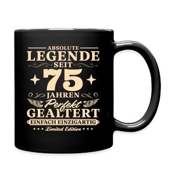 75 Jahre Perfekt Gealtert 75 Geburtstag - Tasse einfarbig - Schwarz - Rechts
