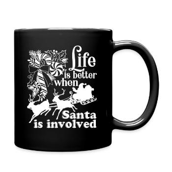 Christmas Life Is Better With Santa Christmas - Full Colour Mug - black - Right