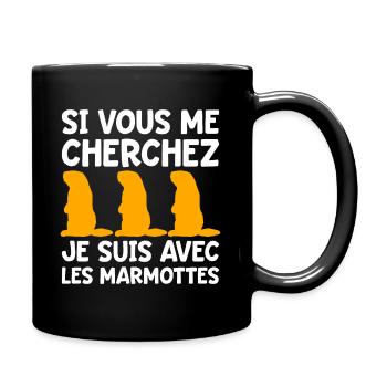 Humour Marmotte Forêt Randonnée - Mug uni - noir - Droite
