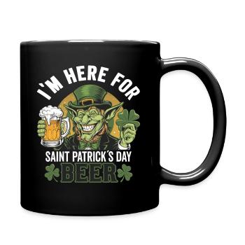 St. Patrick`s Day Beer Leprechaun Kobold Bier - Tasse einfarbig - Schwarz - Rechts