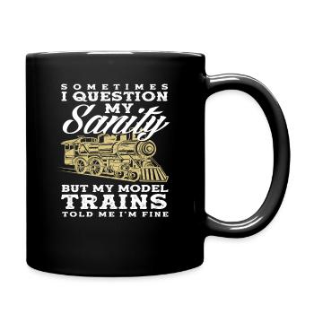 Sometimes I question my sanity model features - Full Colour Mug - black - Right