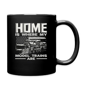 Zuhause Ist Wo Meine Modellzüge Sind - Tasse einfarbig - Schwarz - Rechts