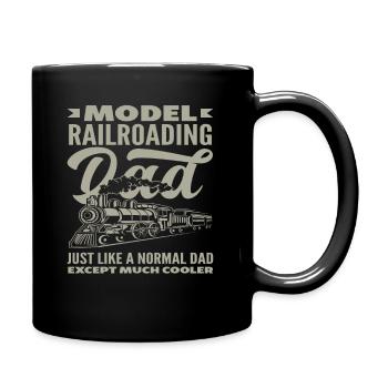 Modelleisenbahn Papa - Einfach Cooler - Tasse einfarbig - Schwarz - Rechts