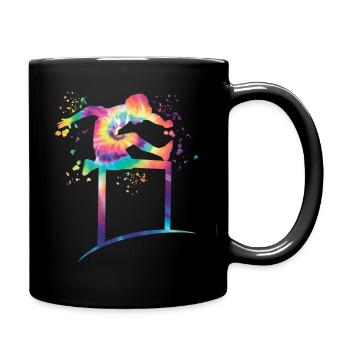 Hurdle Run Obstacle Course Kids Hurdle Run - Full Colour Mug - black - Right