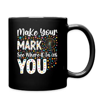 Internationaler bunte Punkte Tag - Tasse einfarbig - Schwarz - Rechts