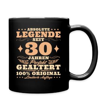30 Geburtstag Perfekt Gealtert 30 Jahre - Tasse einfarbig - Schwarz - Rechts