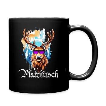Platzhirsch JGA Tracht Lederhosn Bois errants - Mug uni - noir - Droite