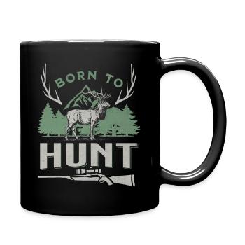 Né pour chasser le cerf majestueux - Mug uni - noir - Droite