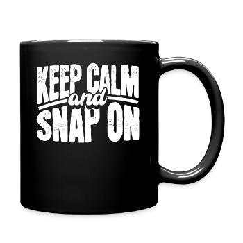 Bewahren Sie die Ruhe und machen Sie Schnappschüsse für Fotoliebhaber - Tasse einfarbig - Schwarz - Rechts